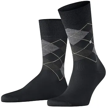 Burlington Strumpor Manchester Mercerised Cotton Sock Svart Strl 40/46 Herr