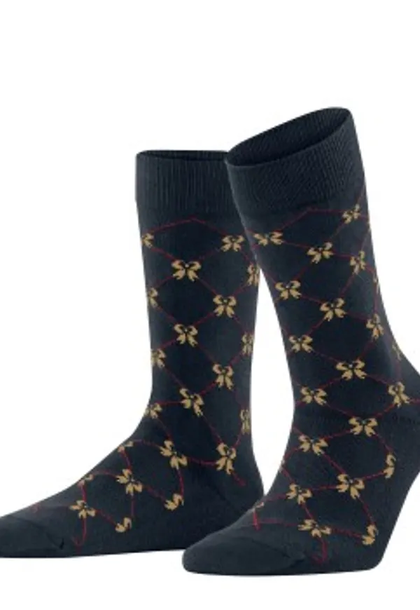 Burlington Strumpor Sweet Ribbon Cotton Sock Marin Strl 36/41 Dam