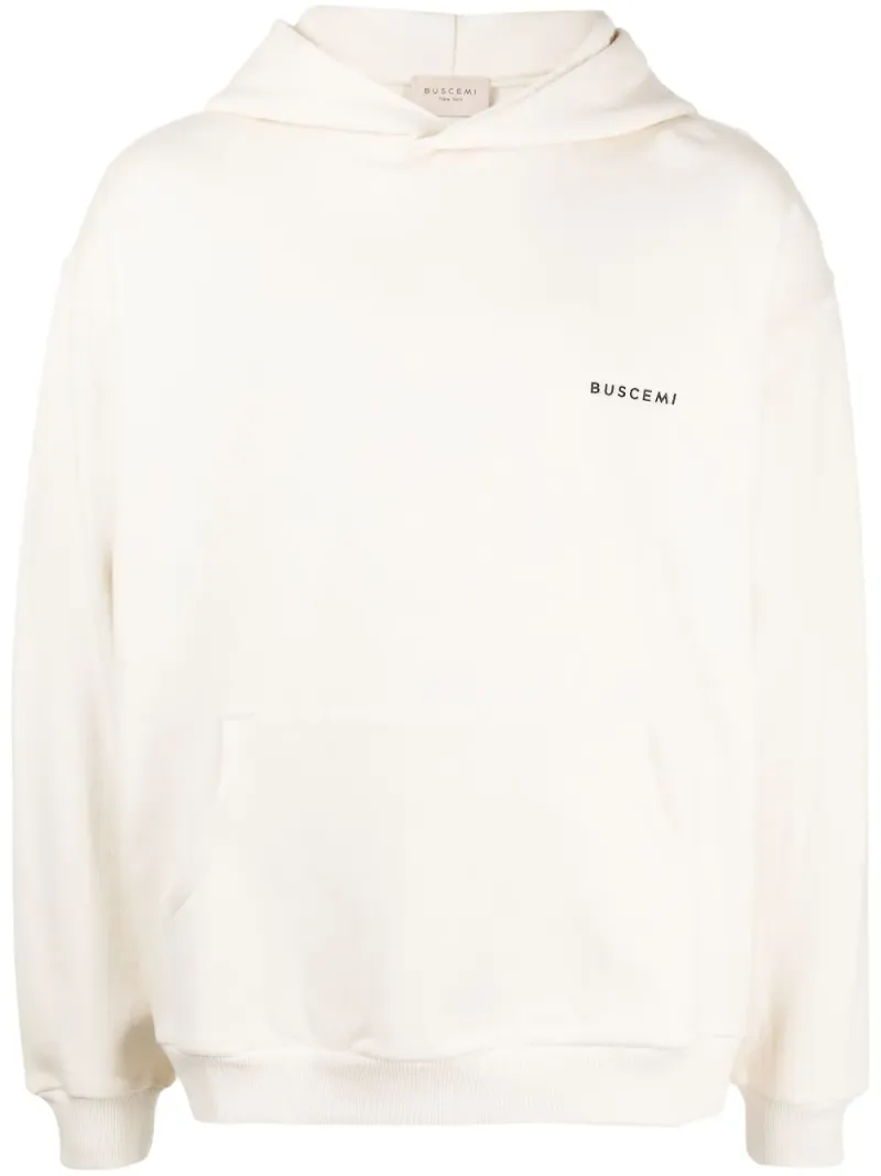 Buscemi hoodie med logotypplakett - Vit