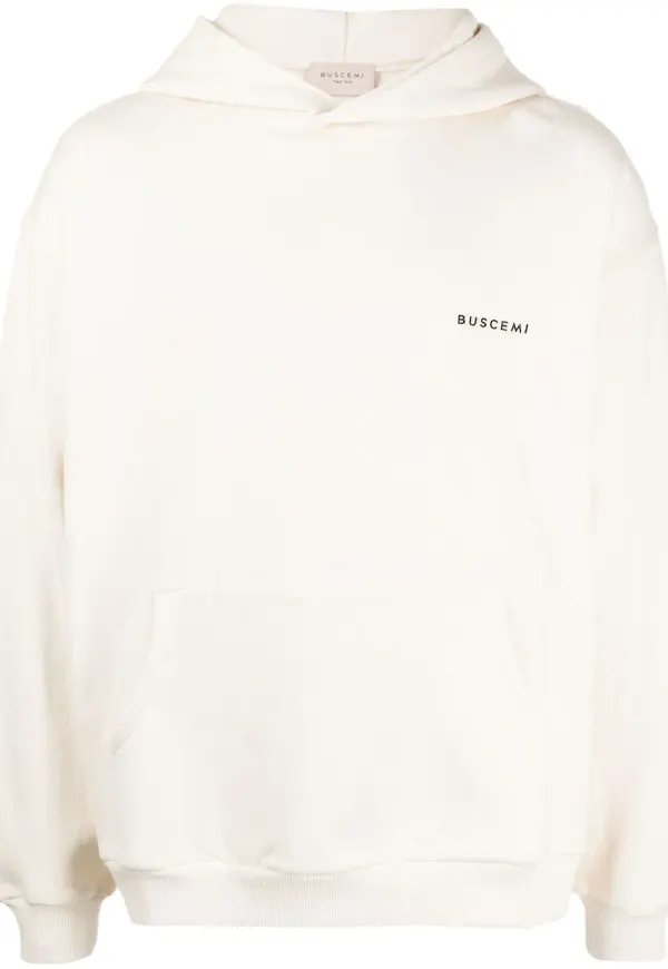 Buscemi hoodie med logotypplakett - Vit