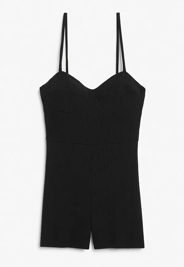 Bustier playsuit - Black