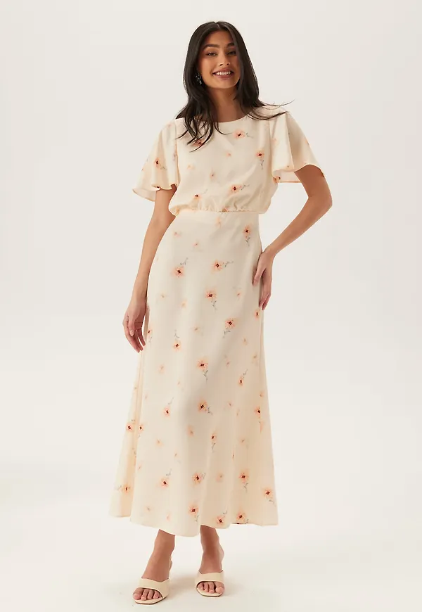 Butterfly Sleeve Ankle Dress