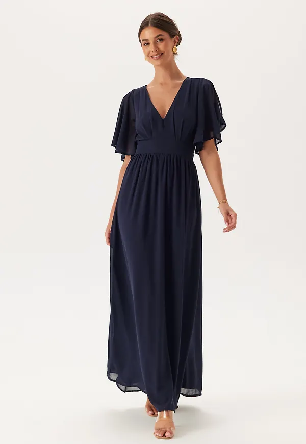 Butterfly Sleeve Chiffon Gown