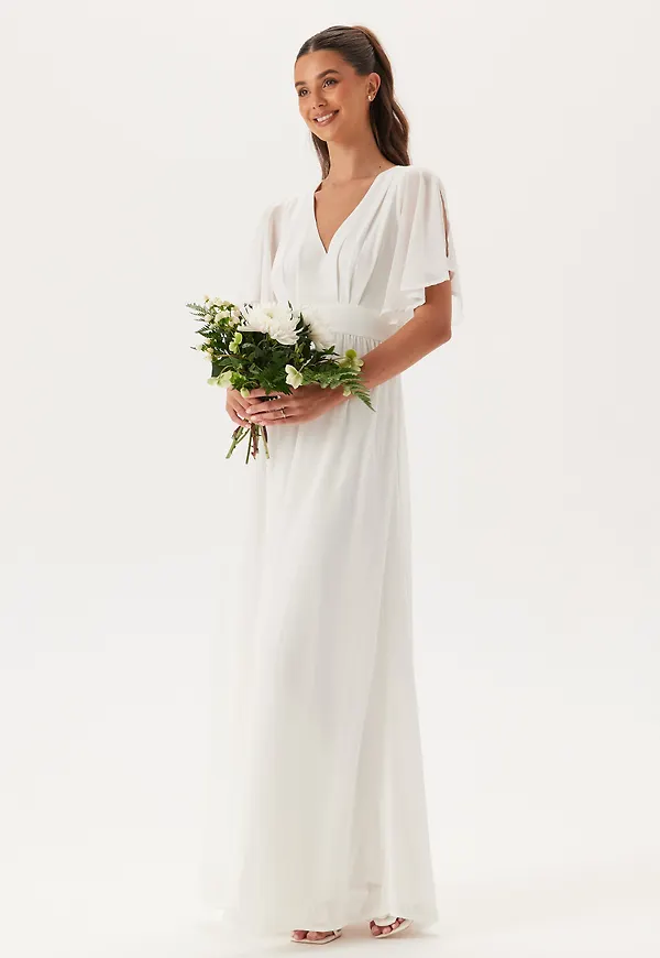 Butterfly Sleeve Chiffon Gown – Bubbleroom