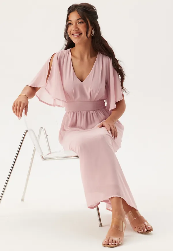 Butterfly Sleeve Midi Dress