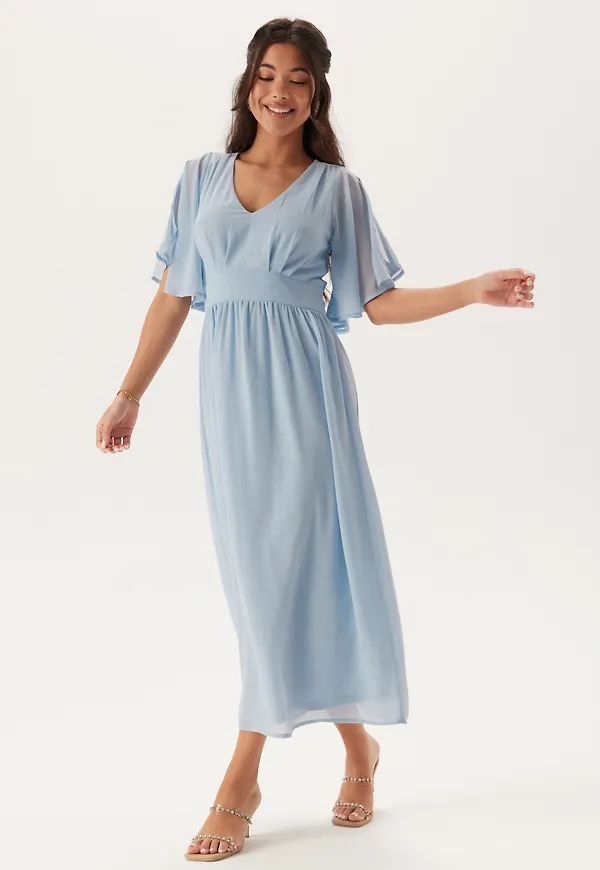 Butterfly Sleeve Midi Dress