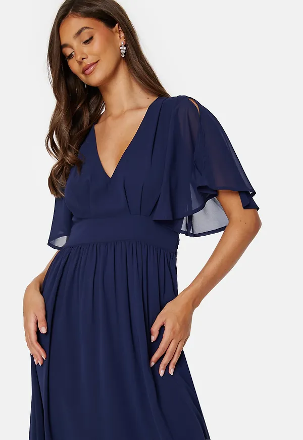 Butterfly Sleeve Midi Dress