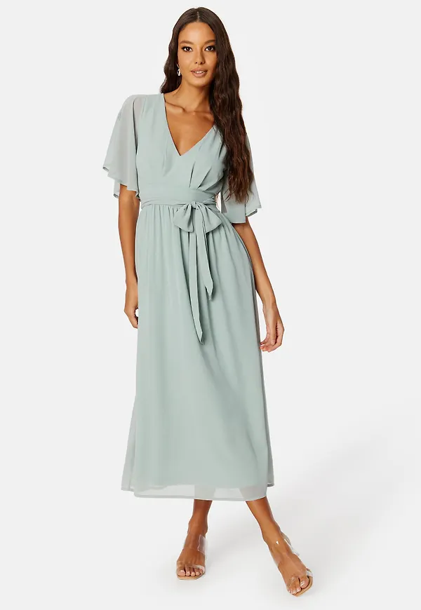 Butterfly Sleeve Midi Dress