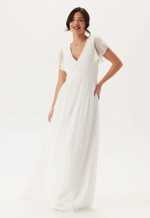 Butterfly Sleeve Pleated Wedding Gown – Bubbleroom
