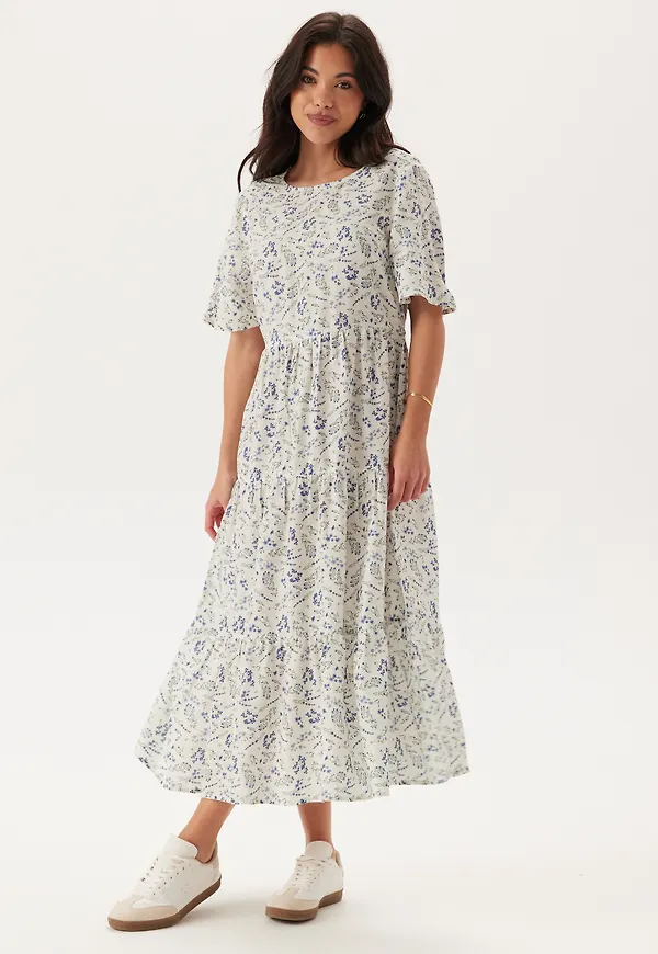 Butterfly Sleeve Viscose Midi Dress