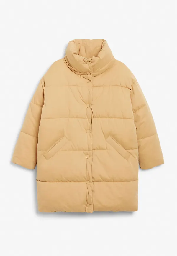 Button-up puffer coat - Beige