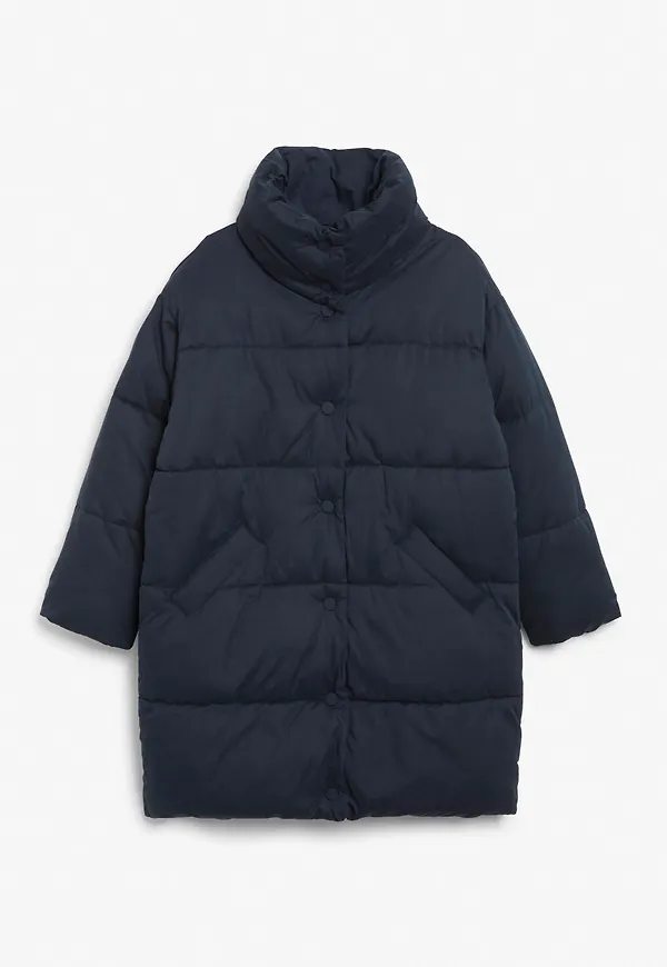 Button-up puffer coat - Blue