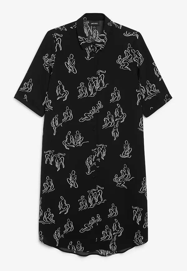 Button-up shirt dress - Black