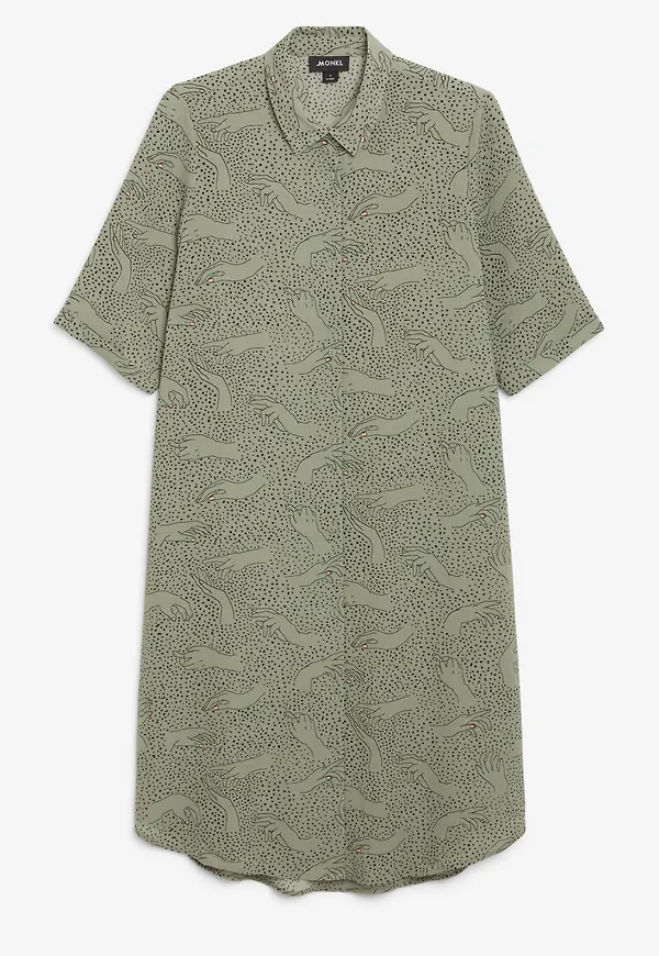 Button-up shirt dress - Green
