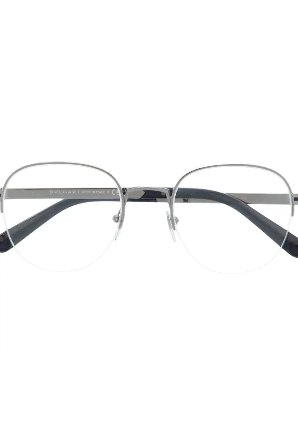 Bvlgari tvåfärgade ovala glasögon - Silverfärgad