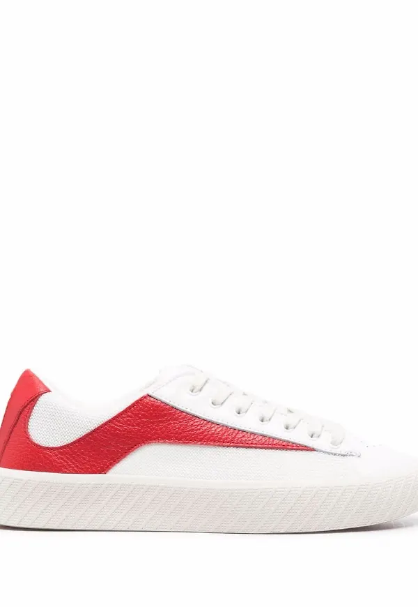 BY FAR sneakers med kontrastpanel - Vit
