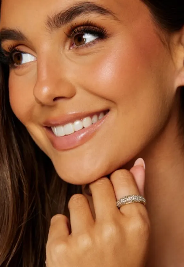 BY JOLIMA Rock Crystal Ring Gold 19