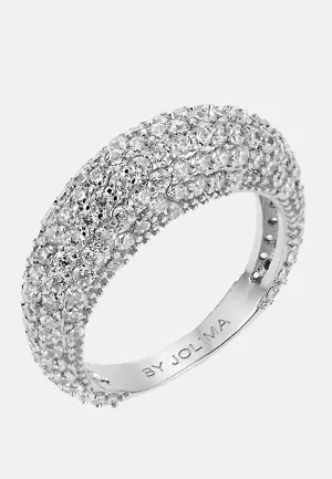 BY JOLIMA Rock Crystal Ring Steel 19