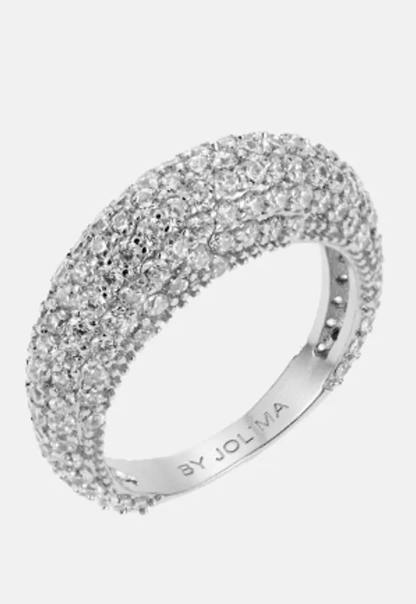 BY JOLIMA Rock Crystal Ring Steel 19