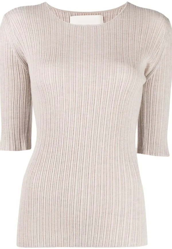 By Malene Birger Blaise ribbad tröja - Neutral