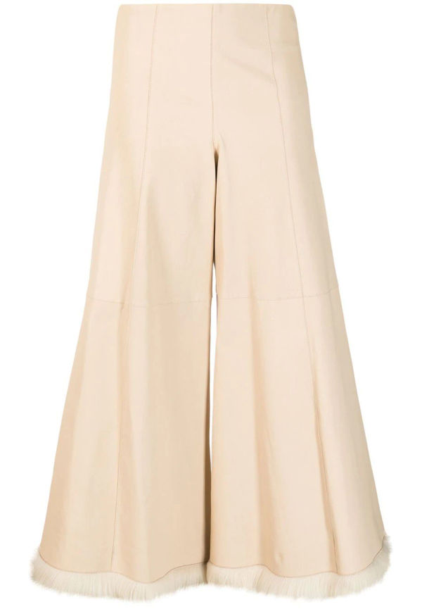 By Malene Birger high-waist leather culotte trousers - Neutral