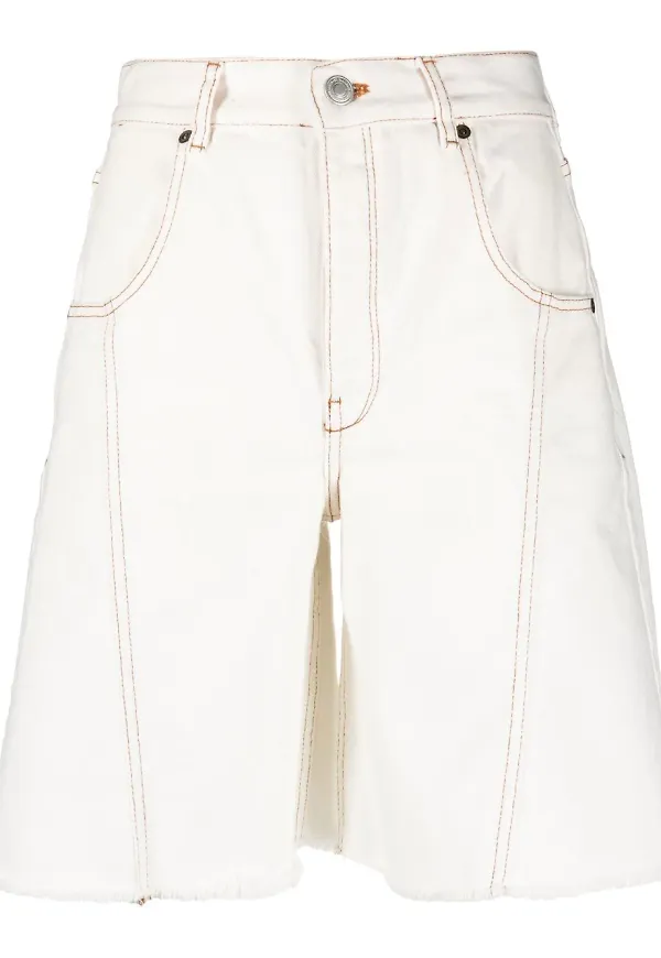 By Malene Birger jeansshorts med hög midja - Vit