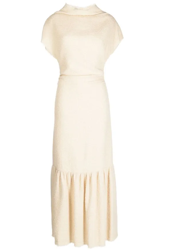 By Malene Birger stickad kortärmad klänning - Neutral