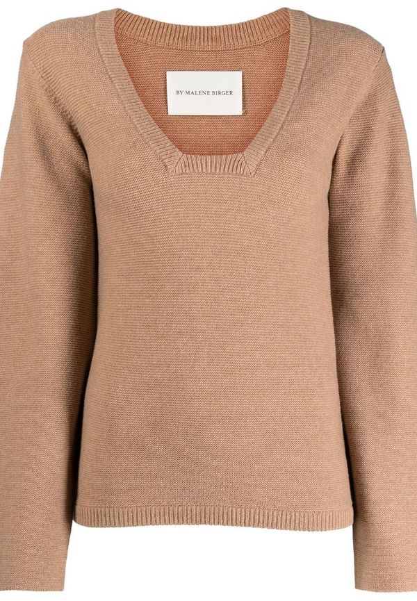 By Malene Birger U-ringad stickad tröja - BEIGe