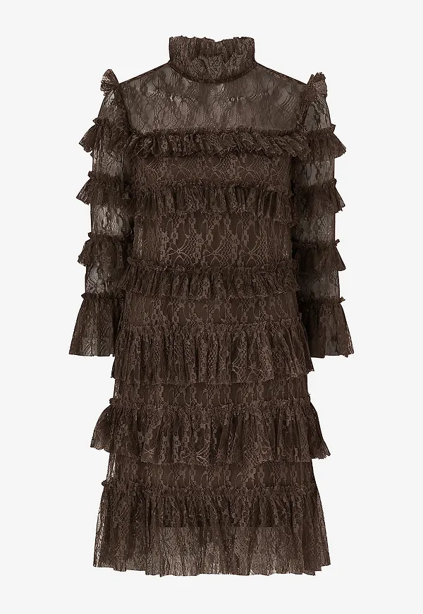 By Malina - Spetsklänning Carmine Mini Dress - Brun