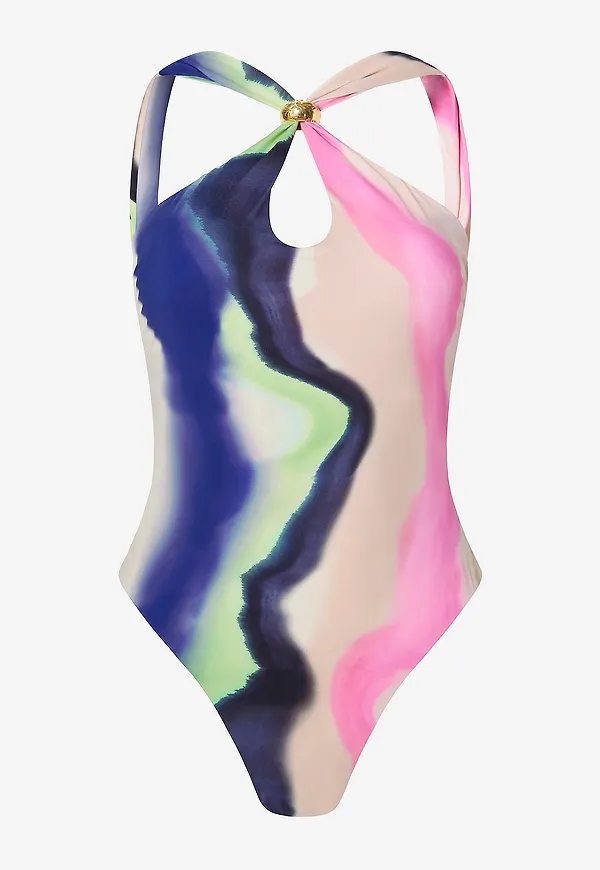 By Malina - Baddräkt Lonita Gold Embellished Multiway Swimsuit - Flerfärgad