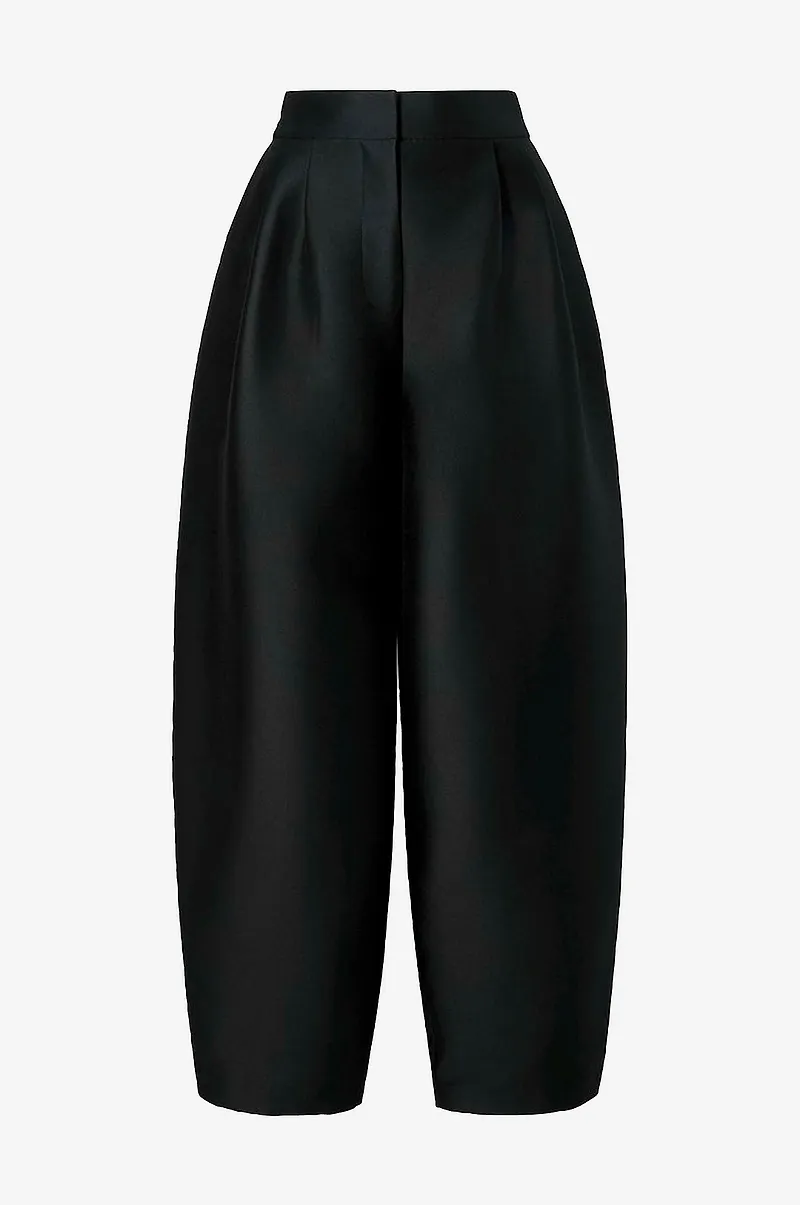 By Malina - Barrelbyxor Smilla Barrel Leg Wool-silk Trousers - Svart