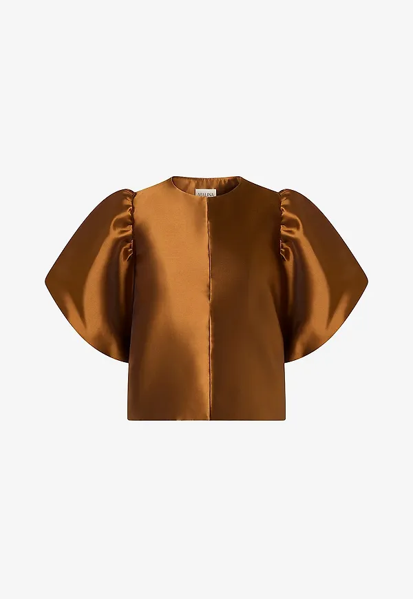 By Malina - Blus Cleo Blouse - Brun