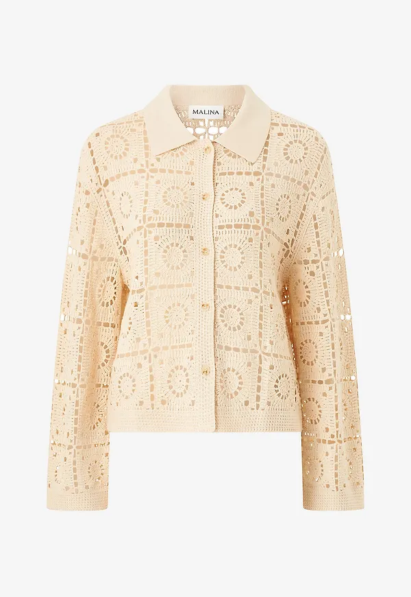 By Malina - Cardigan Moraya Crochet - Vit