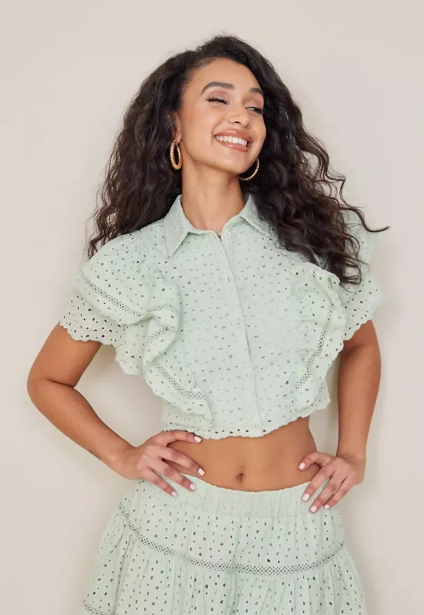 By Malina Felice top Crop tops Pistachio