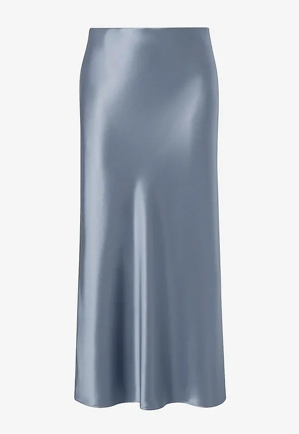 By Malina - Kjol Aubree Satin Midi Skirt - Blå