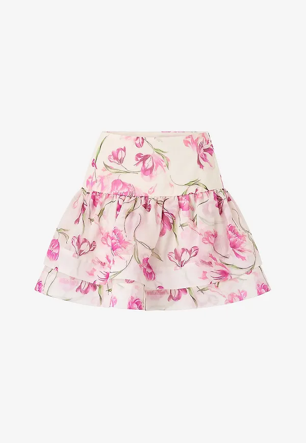 By Malina - Kjol Fantine Ruffled Mini Skirt - Rosa