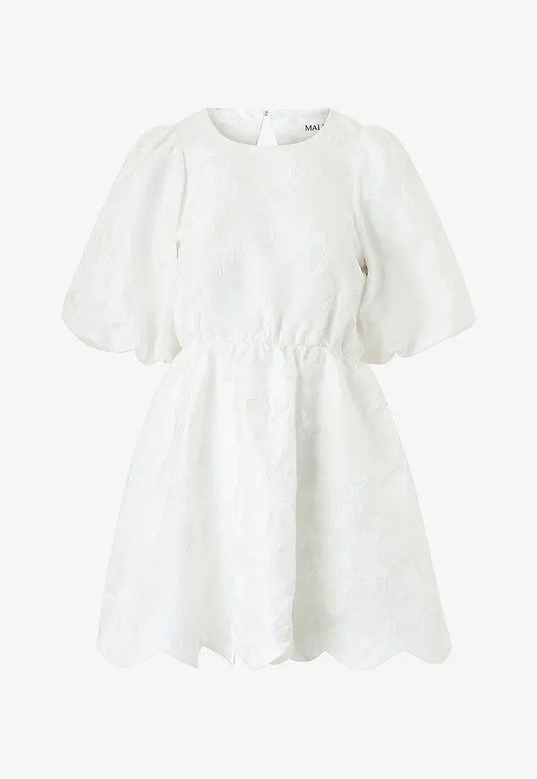 By Malina - Klänning Elina Scalloped Detail Mini Dress - Vit – Ellos