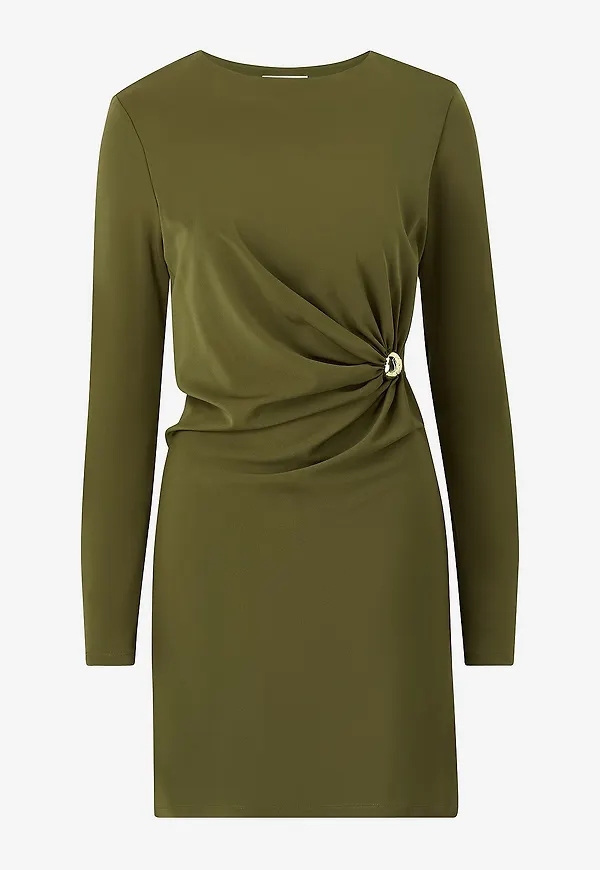 By Malina - Klänning Mailey Jersey Brooch Mini Dress - Grön