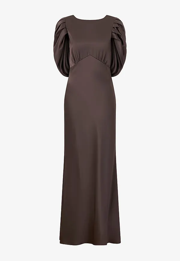 By Malina - Maxiklänning Louise Draped Back - Brun