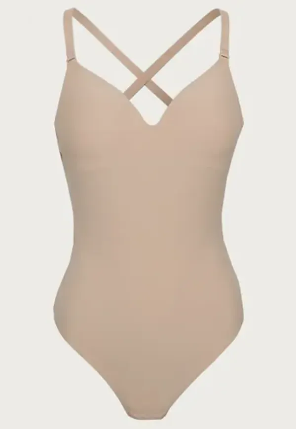 Bye Bra - Beige - Low Back Bodysuit Thong