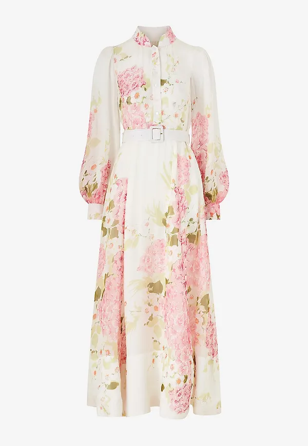 byTimo - Maxiklänning Organza Belt Dress - Rosa