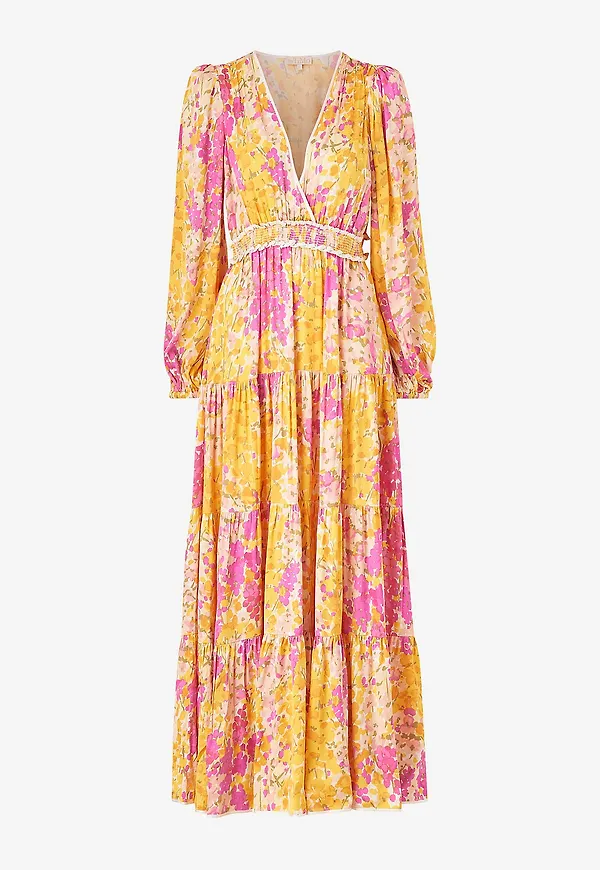 byTimo - Maxiklänning Satin Maxi Dress - Flerfärgad