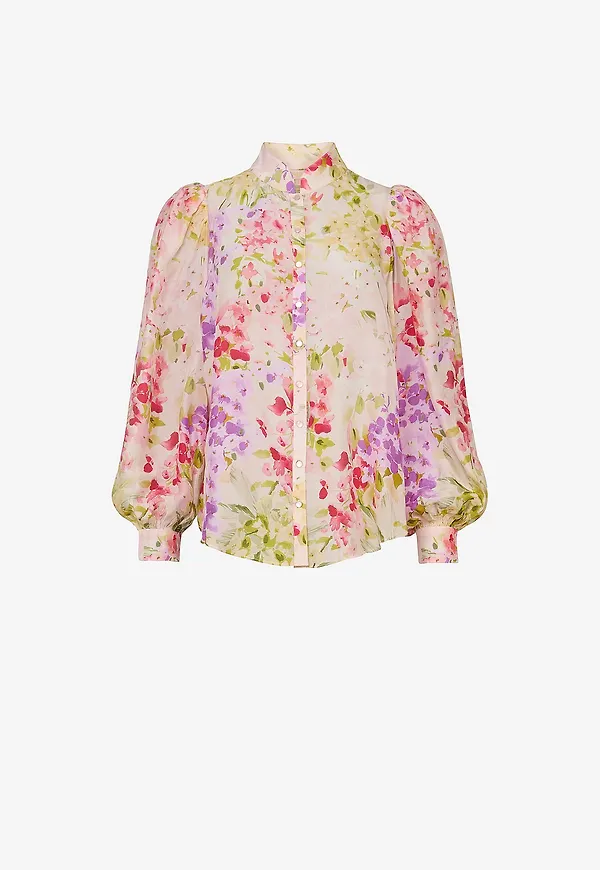 byTimo - Blus Organza Blouse - Flerfärgad