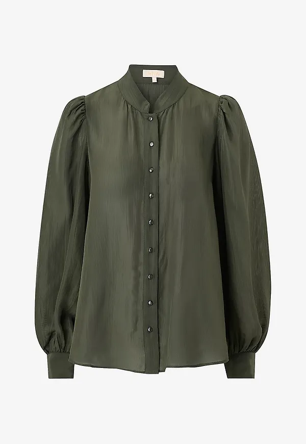 byTimo - Blus Organza Blouse - Grön