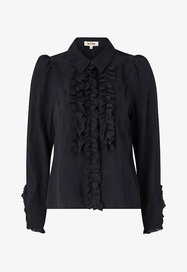 byTimo - Blus Viscose - Svart