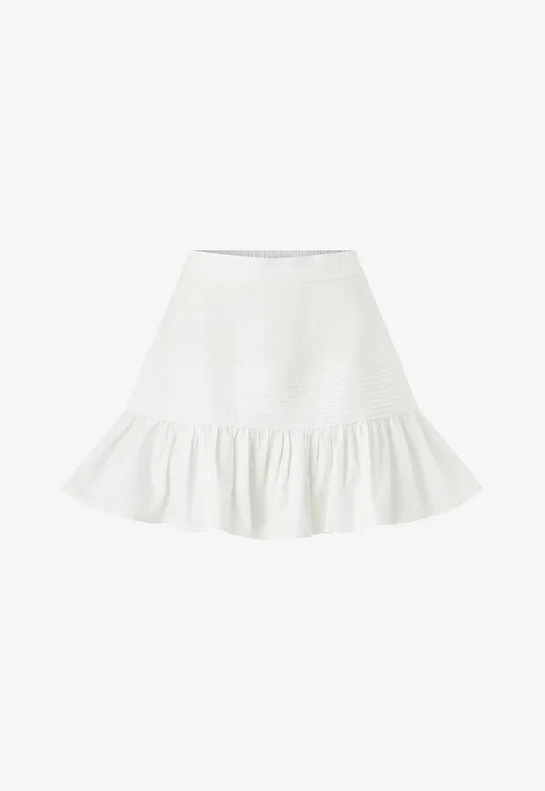 byTimo - Kjol Poplin Mini Skirt - Vit