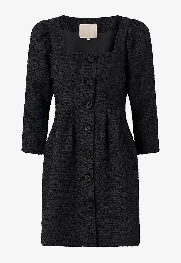 byTimo - Klänning Boucle Mini Dress - Svart