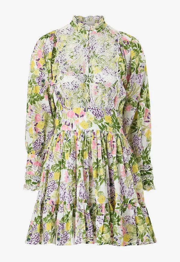 byTimo - Klänning Cotton Slub Mini Dress - Lila