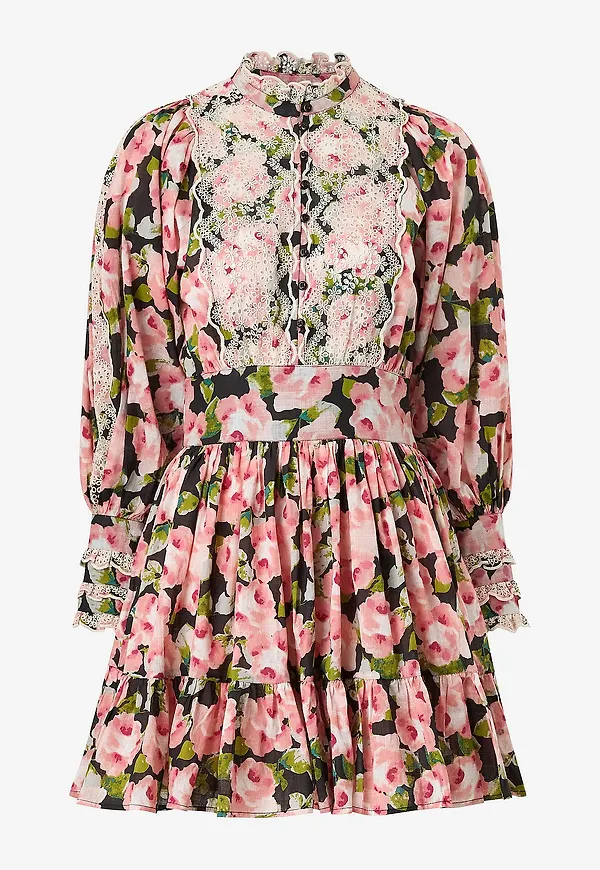 byTimo - Klänning Cotton Slub Mini Dress - Svart