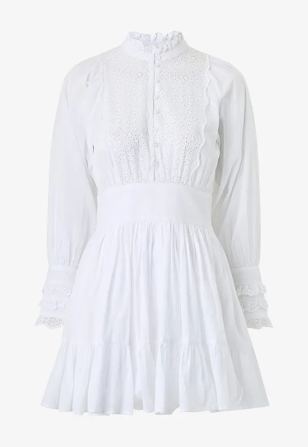 byTimo - Klänning Cotton Slub Mini Dress - Vit